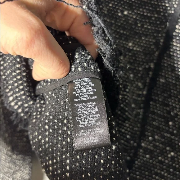 Rebecca Taylor Sparkle Tweed Raw Hem Fringe Jacket Women’s Size 6 - Picture 5 of 5